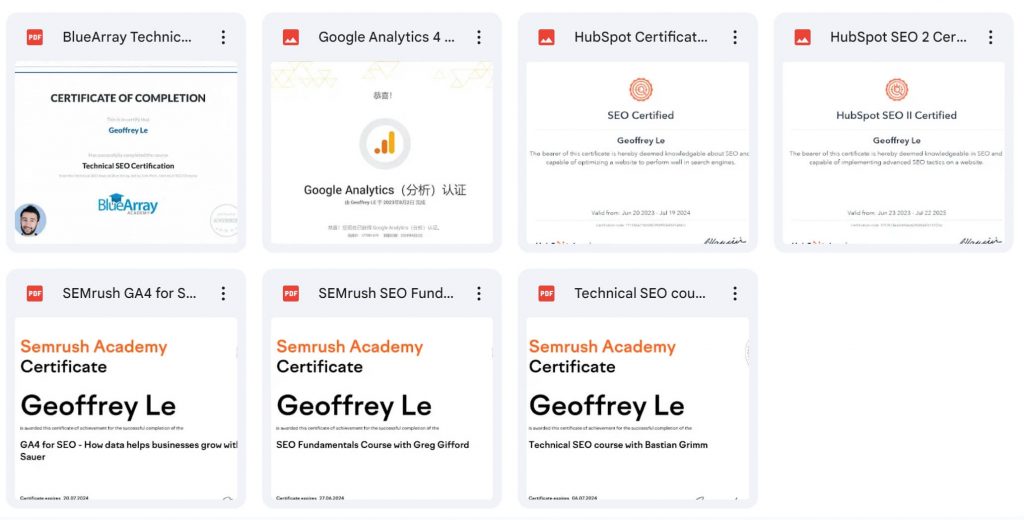 GL's SEO Certification