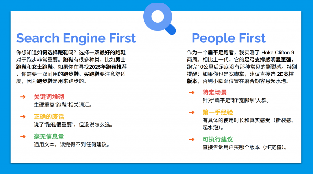 Search Engine First vs People First